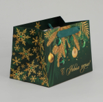 Пакет подарочный новогодний с широким дном «Роскошный Новый год», 20×14×13 см