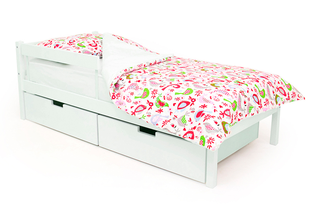 Детская кровать с бортиком и ящиками Бельмарко Svogen classic белый