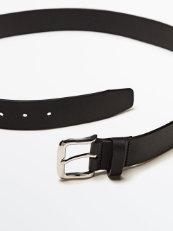 Massimo Dutti Ремень из мягкой кожи наппа, черный