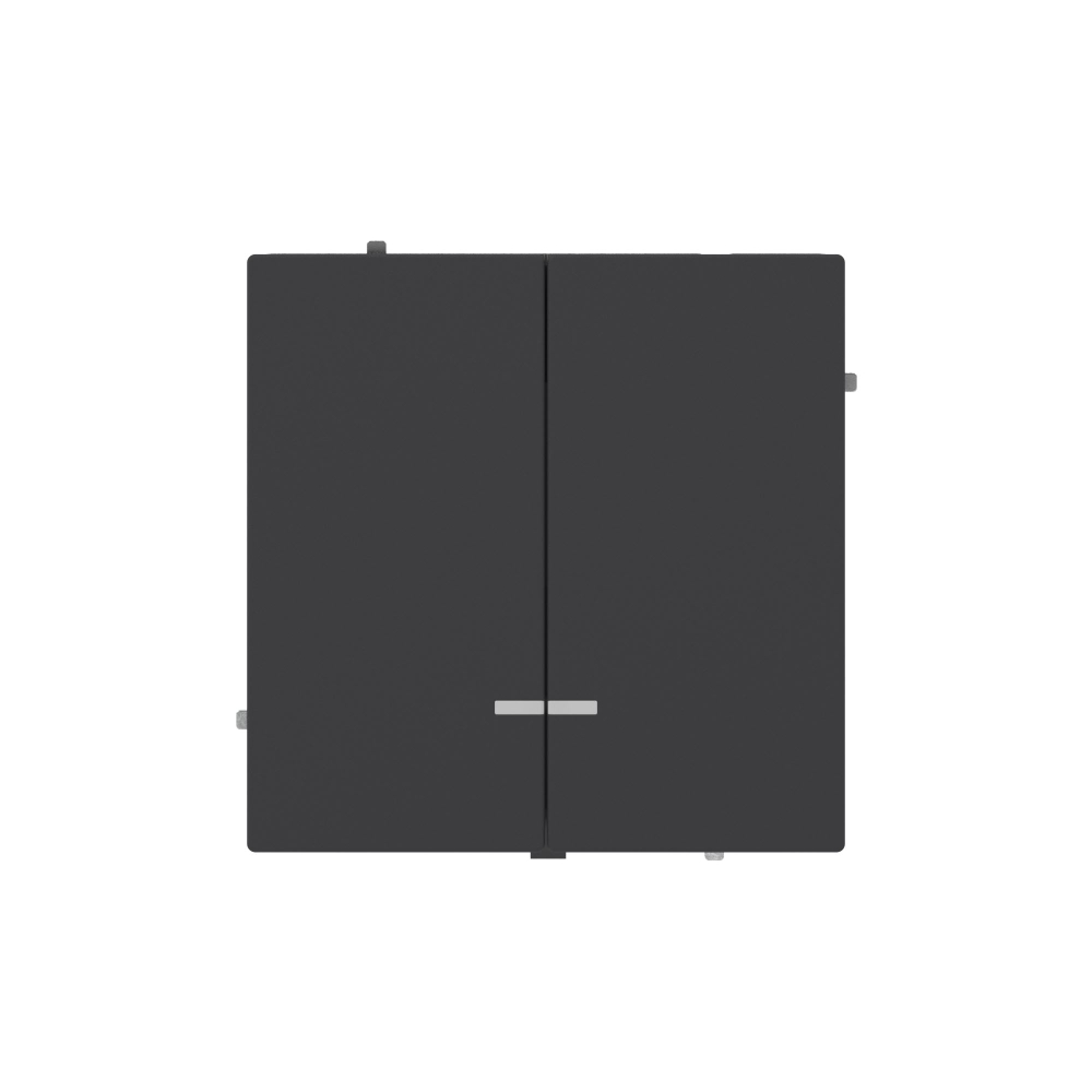 Выключатель двухклавишный с подсветкой, KANT, черный уголь