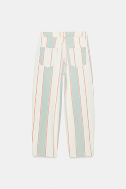 ZARA ЗАУЖЕННЫЕ ДЖИНСЫ В ПОЛОСКУ СО СРЕДНЕЙ ПОСАДКОЙ — ZW COLLECTION, ПОЛОСКИ