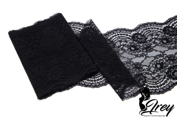 291 Кружево эластичное 19 см, Италия, черный