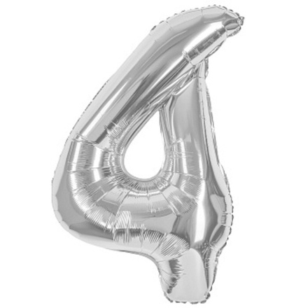 К Цифра 4 Серебро 40''/102 см.
