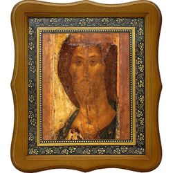 Спаситель Вседержитель. Копия иконы Андрея Рублева на холсте.