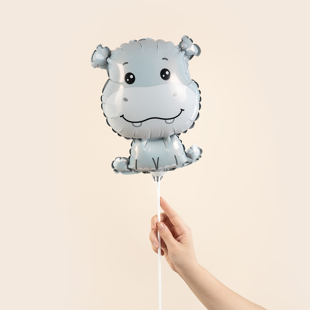 Шар (12''/30 см) Мини-фигура, Бегемотик, 5 шт. в уп.