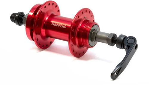 Втулка WZ задняя, алюминиевая, под диск 6 болтов, под трещотку, на эксцентрике, 36 отверстий, ось 3/8''х135x175мм, красная