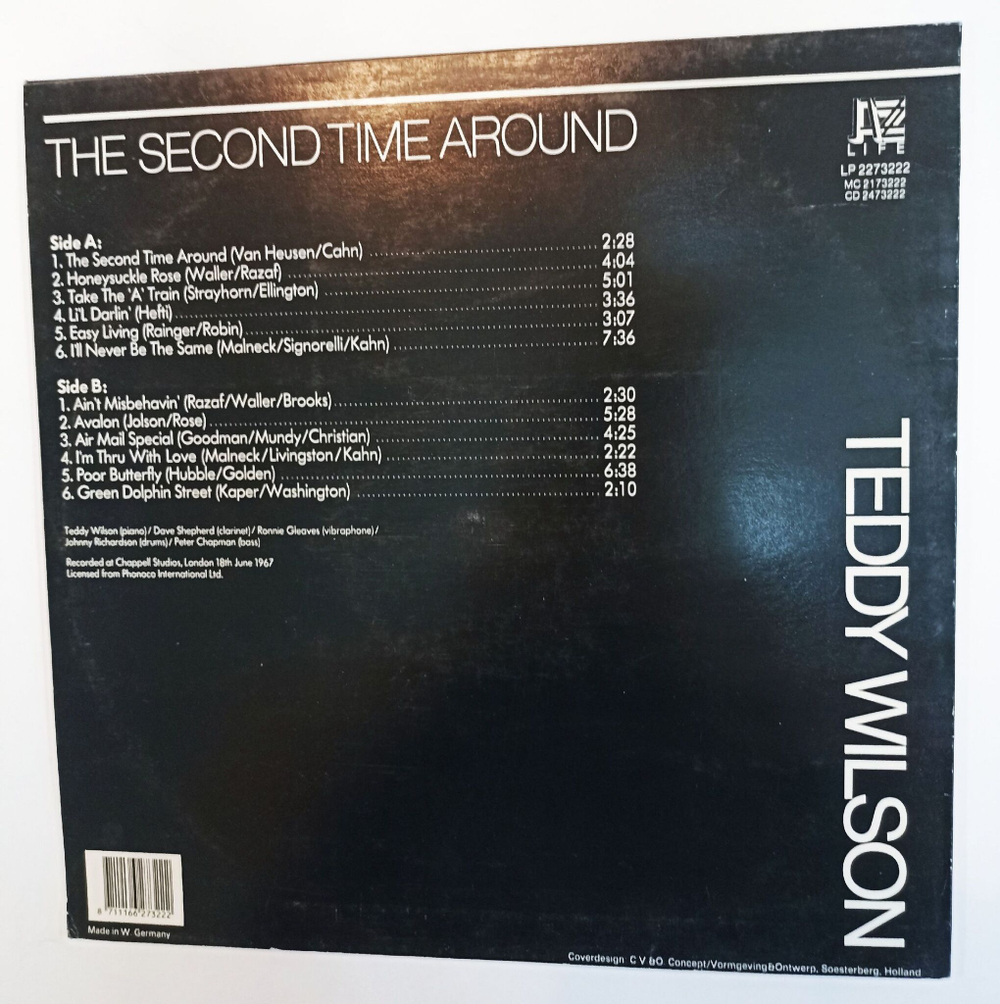 Винтажная виниловая пластинка LP Teddy Wilson The Second Time Around (Germany 1985)