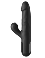 Черный силиконовый вибратор-кролик Sonix Silicone Thruster - 22 см.