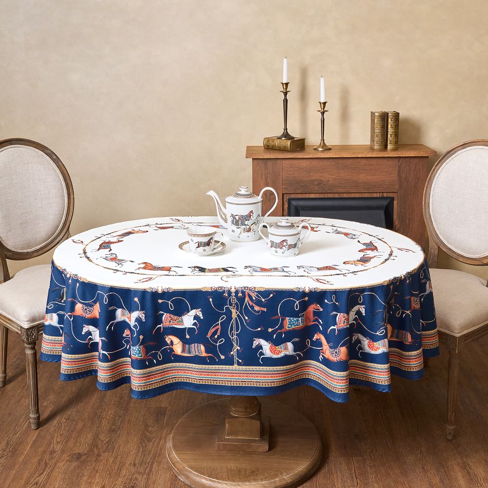 СКАТЕРТЬ ОВАЛЬНАЯ "PASSAGE"140Х180СМ ,БЕЛЫЙ, 100% ХЛОПОК,ТВИЛ, ПРОПИТКА