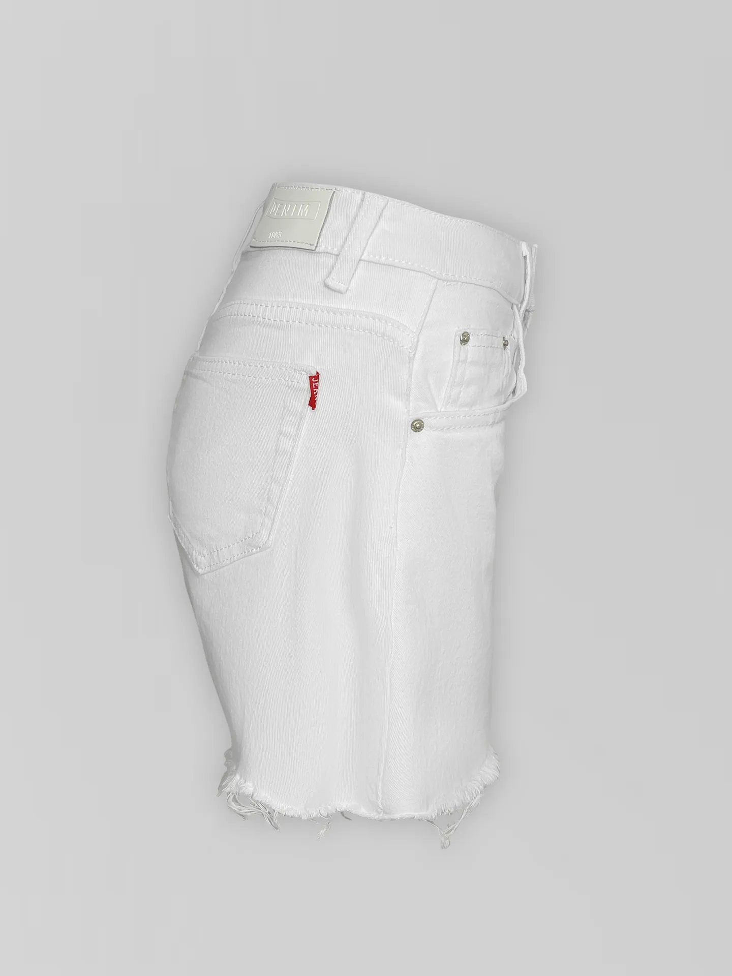 Джинсовые шорты Denim 9301 однотонные с необработанным краем снизу