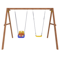 Деревянные качели с качелями со спинкой