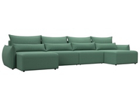 Диван П-образный Лига-051 НПБ Лонг РОГОЖКА Амур 11 зеленый