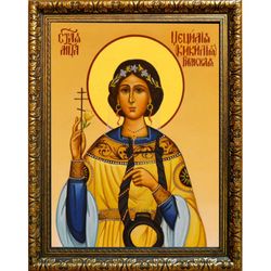Цецилия (Кикилия) Римская святая мученица. Икона на холсте.