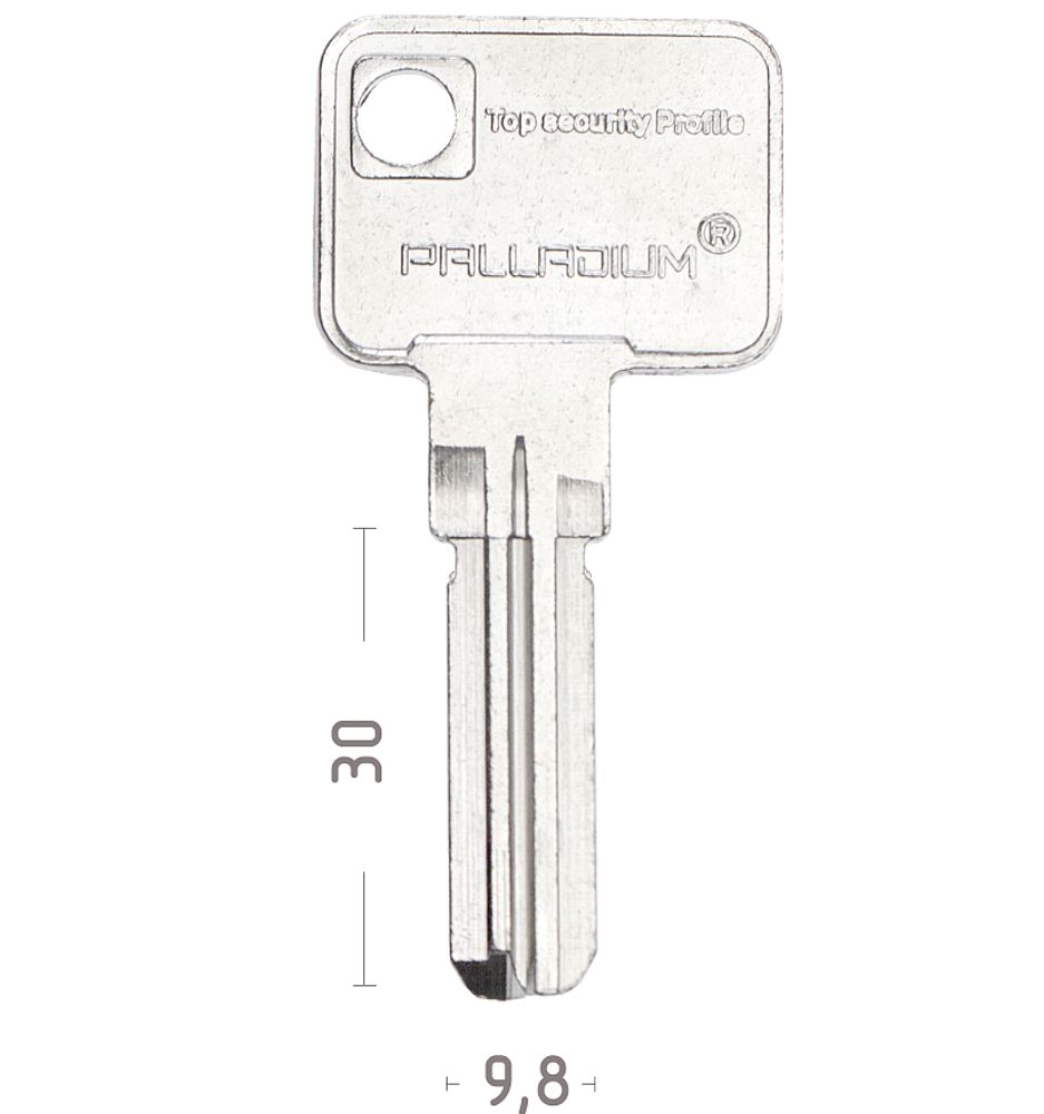 Заготовка вертикального ключа 10383 PALLADIUM 3 ПАЗА 9,8*3,00*30мм КНР