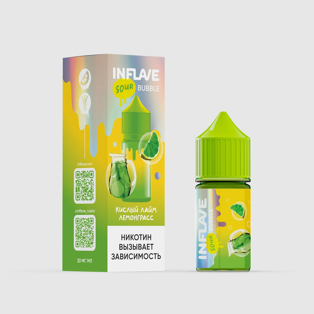 Inflave Bubble Salt 30 мл - Кислый Лайм Лемонграсс (20 мг)