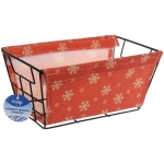 Корзинка металлическая для хранения «ИДЕЯДОМА», принт снежинки, цвет красный, 25*15*12см (лейбл Селфи)