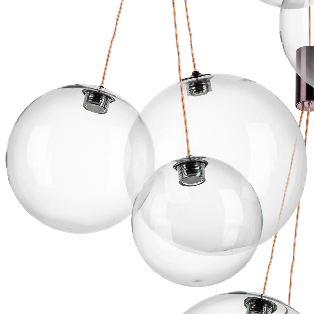 801180 Люстра SFERETTA LED 18х1,35W 1200LM КОФЕЙНЫЙ/ПРОЗРАЧНЫЙ 3000K