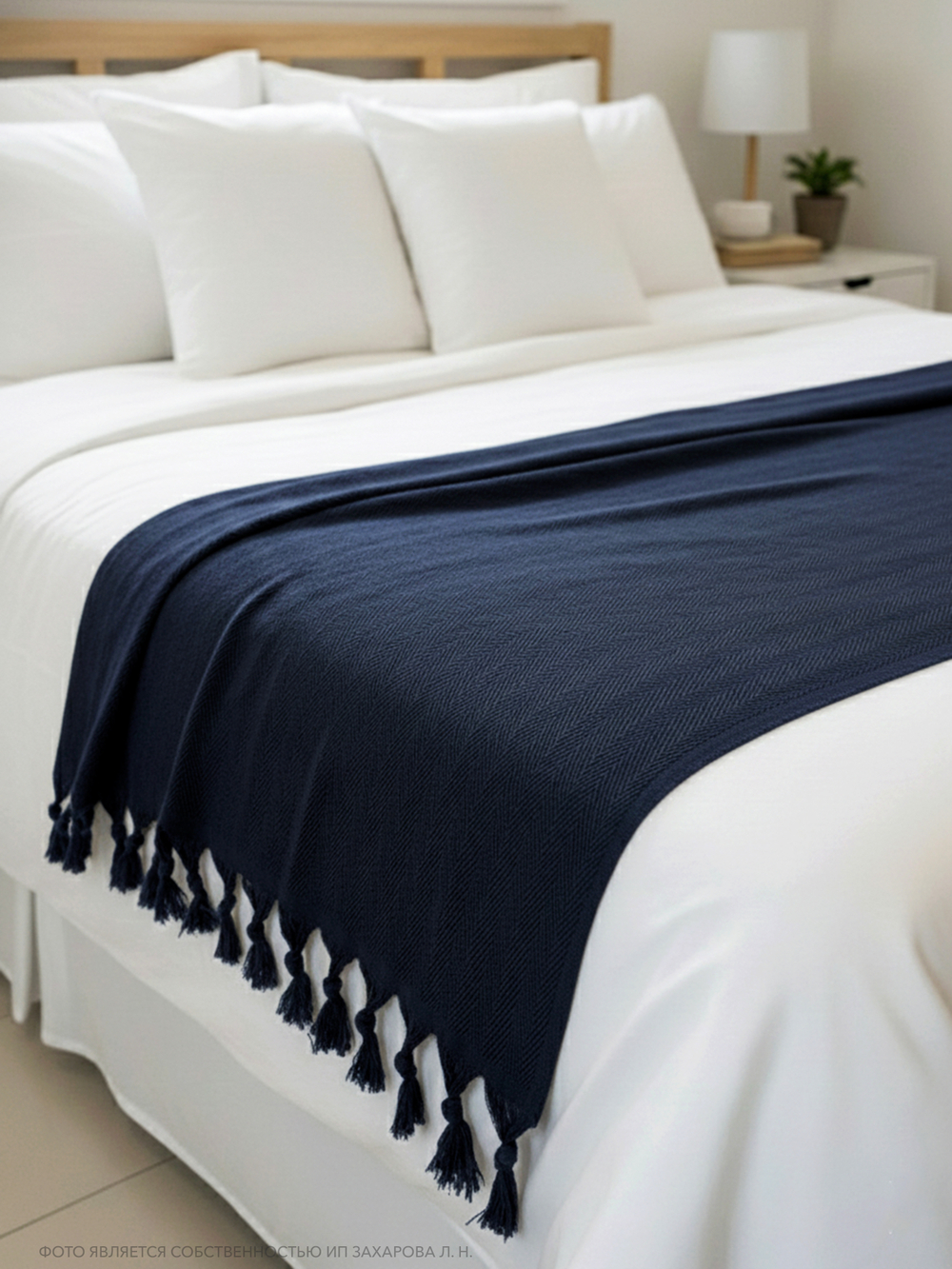 Плед-покрывало из хлопка Berlino, цвет Синий