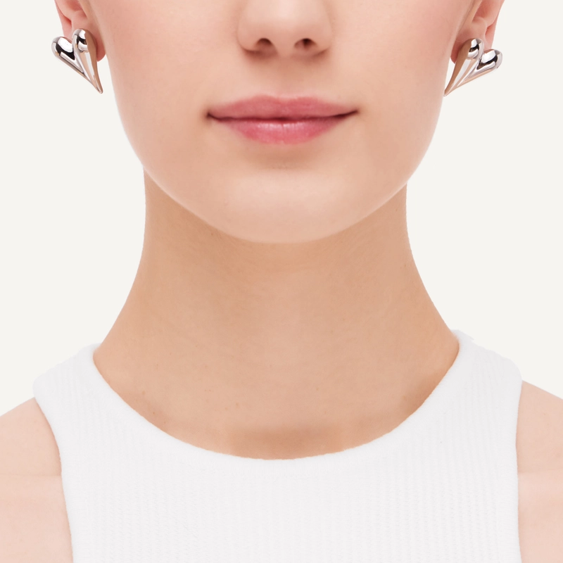 Серьги Продолговатое Сердце – Серебро