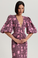 Платье в цветок с баской