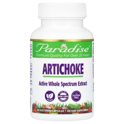 Paradise Herbs, артишок, 60 вегетарианских капсул (250 мг в 1 капсуле)