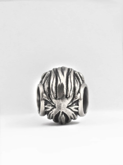 Шарм-бусина Лев из серебра