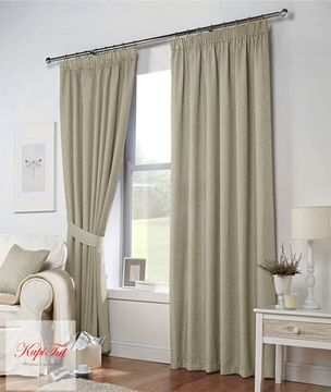 Длинные шторы. Тоскана (бежевый) рогожка.