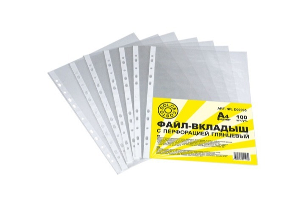Папка-файл А4 DOLCE COSTO Эконом глянцевый, 100шт.