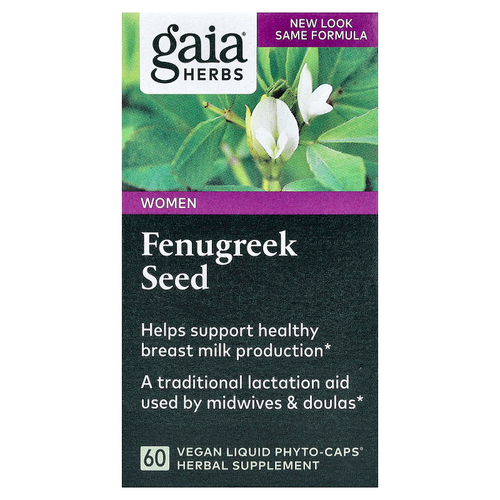 Gaia Herbs, Women, семена пажитника, 60 веганских капсул Liquid Phyto-Caps® (390 мг в 1 капсуле)