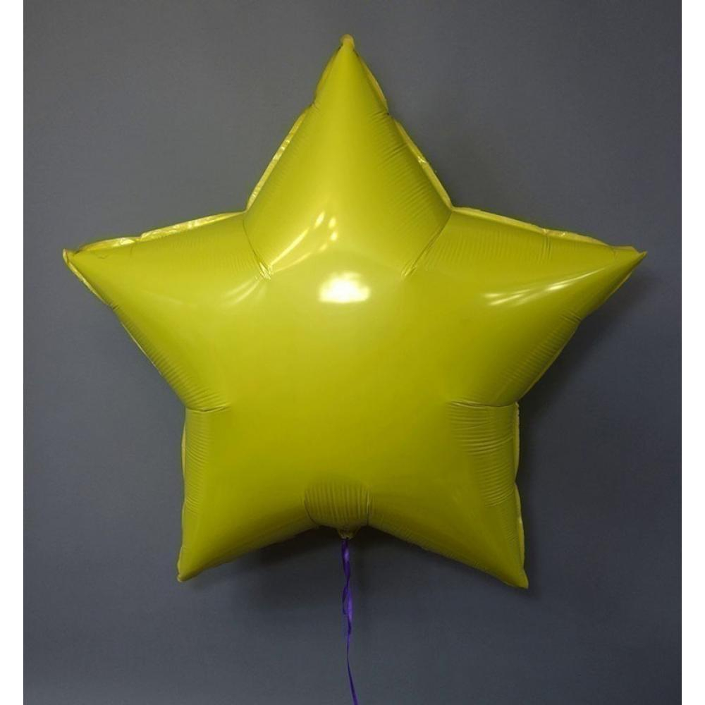 Шар (32''/91 см) Звезда, Желтый, 1 шт. Л141