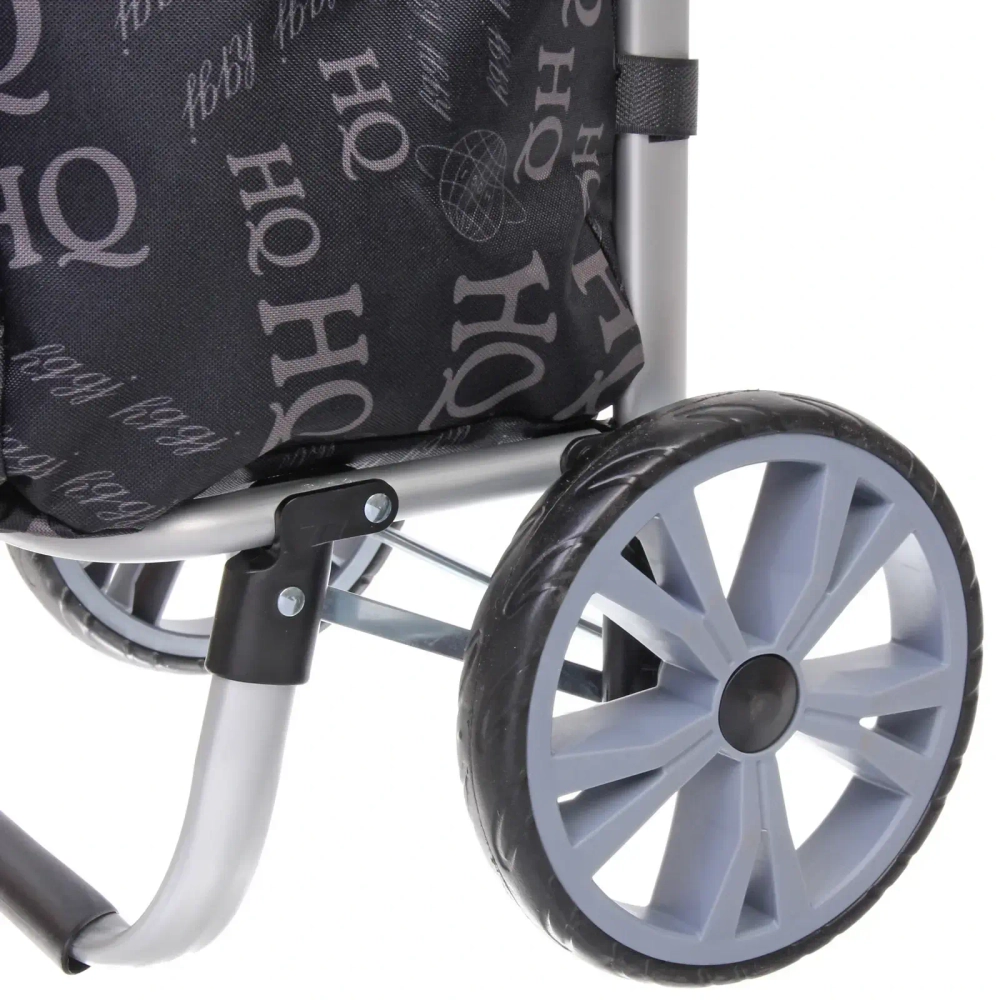 Тележка хозяйственная с сумкой (100*40*35см, колеса 21см,грузоподъемность до50 кг) HQ черная