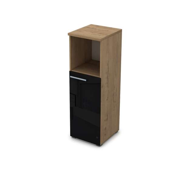 9ПЛ.017.8 Пенал средний со стеклом и нишей (400*450*1245), левый