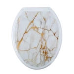 Сиденье для унитаза с декором Белый Мрамор
