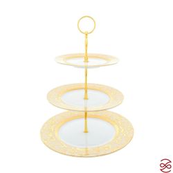 Этажерка (Горка) три яруса Falkenporzellan Tosca Creme Gold