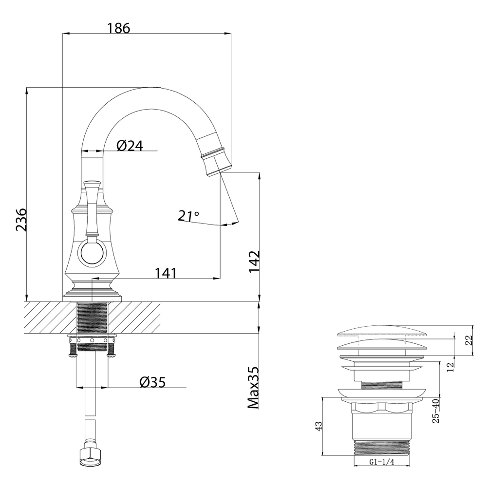 LM6307RB Перетто Смеситель для умывальника с поворотным изливом, черная бронза