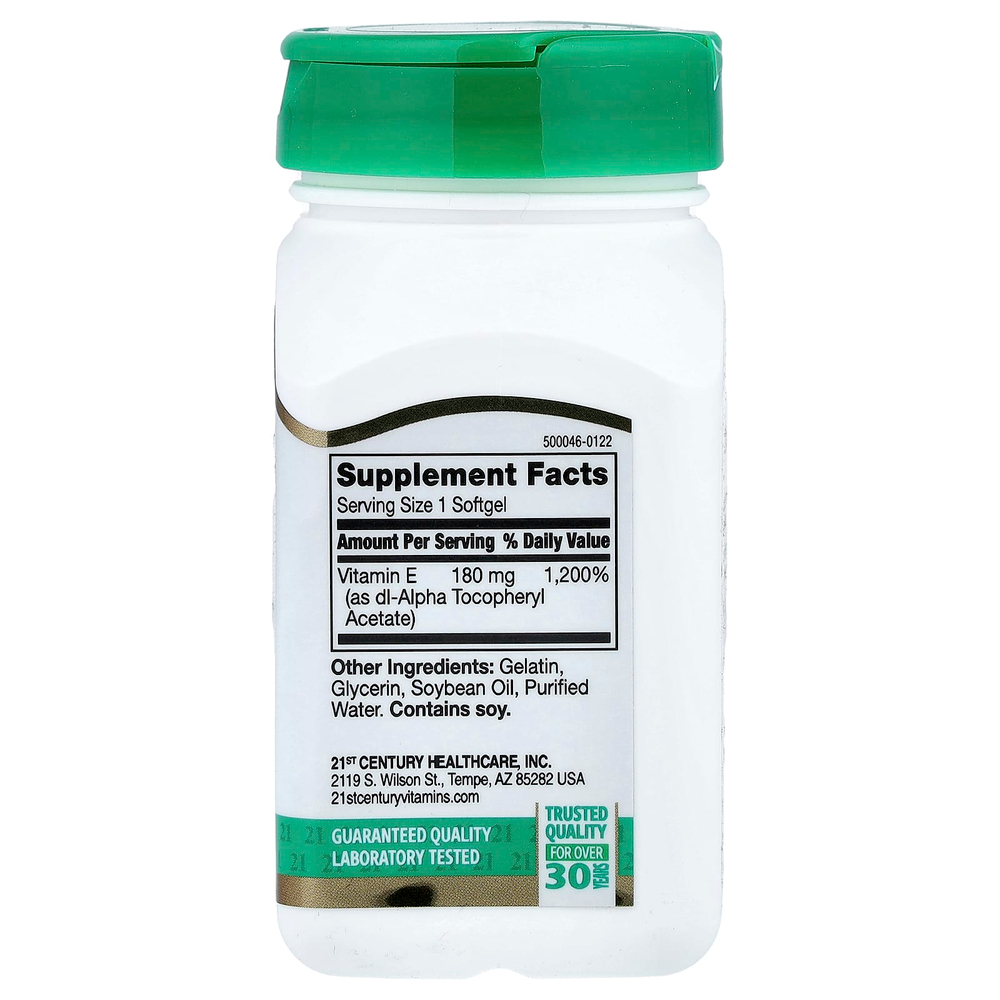 21st Century, витамин E, 180 мг (400 МЕ), 110 капсул