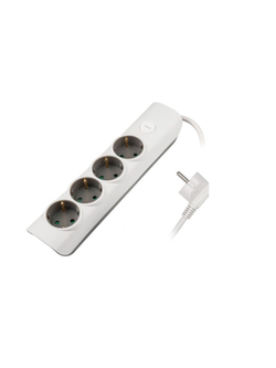 Удлинитель 4х3м с заземл. с выкл. бел. ET-04-300W (4х3.0) JAZZway 5051812