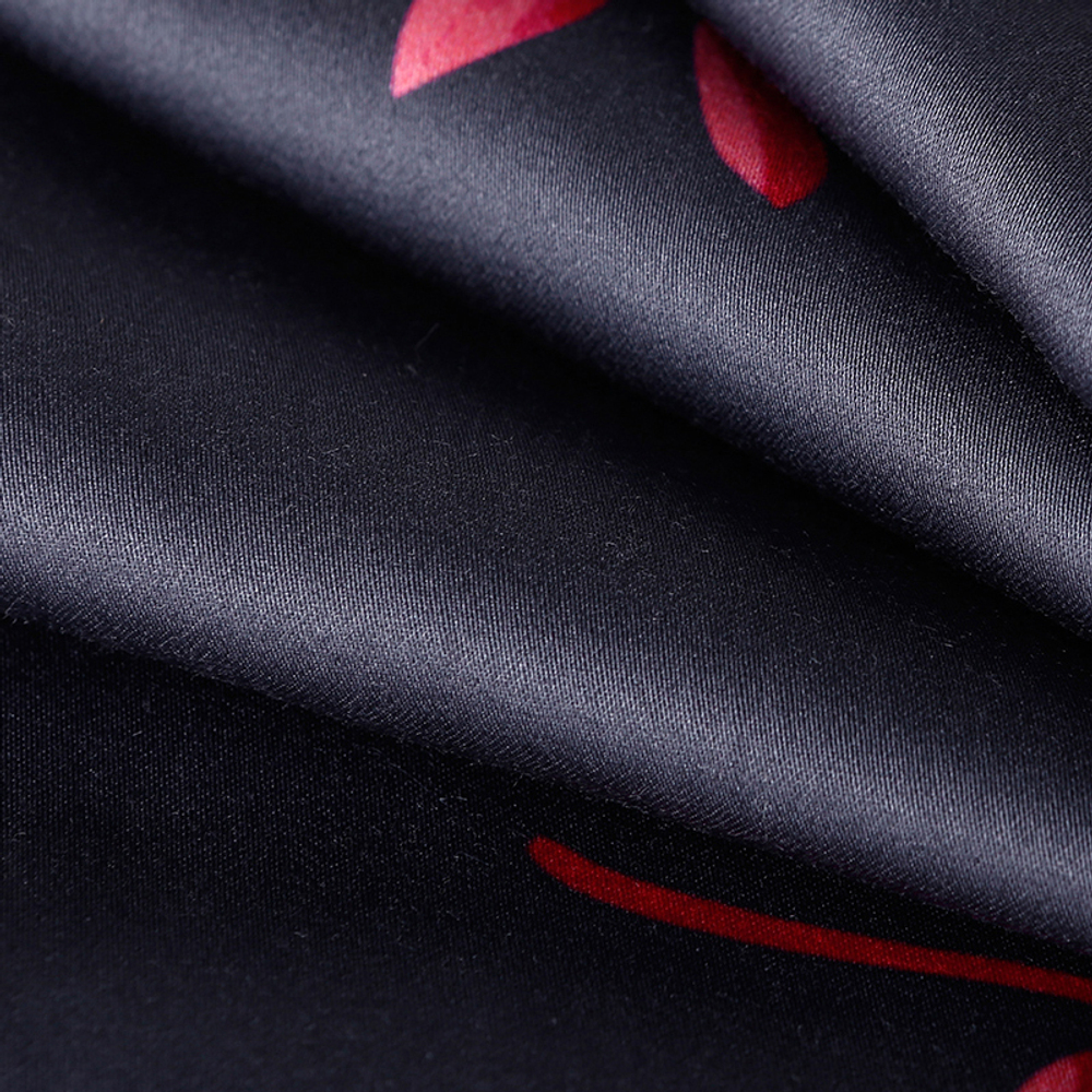 Постельное белье ЕВРО (двуспалка) Египедский Хлопок Синий на красном