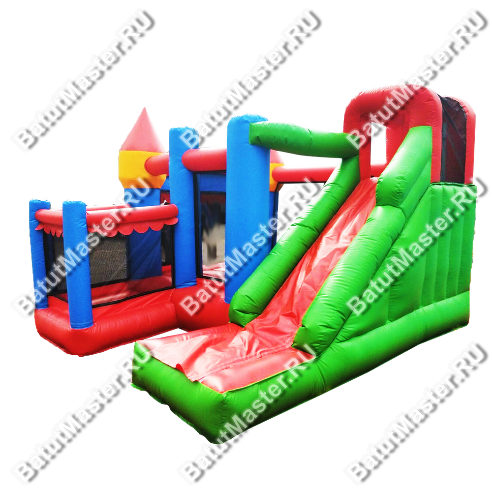 Детский надувной батут "Мини-замок" с горкой 3,5*3,5*3 м