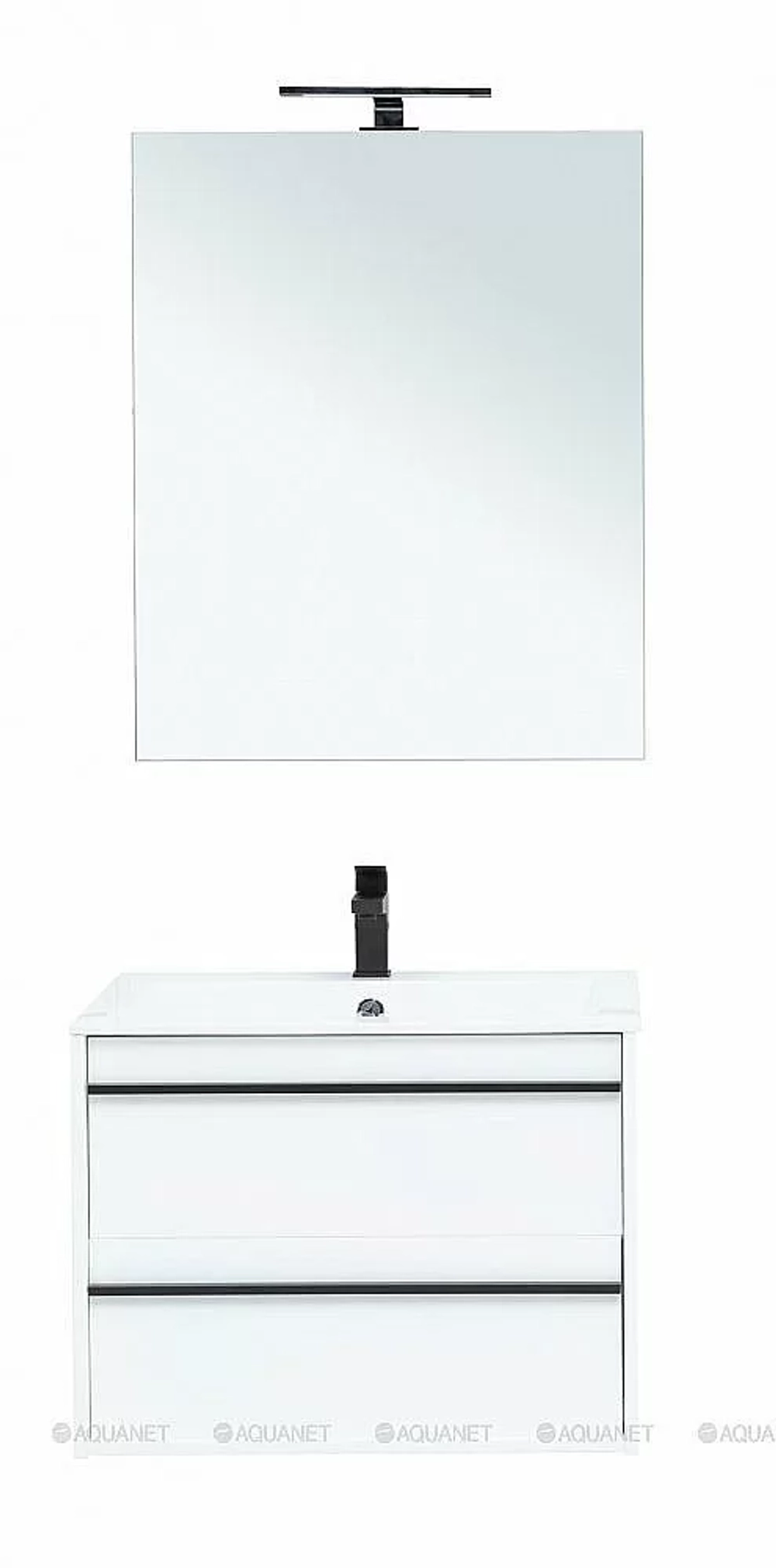Тумба с раковиной Aquanet Lino 70 белый матовый