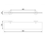 Полка для ванны 600 мм стекло/нерж. сталь NIZA 16856.N чёрный