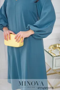 Платье 3177B-голубой Minova