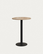 Esilda Круглый стол из меламина с натуральной отделкой и черной металлической ножкой  Ø60x96