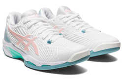 Женские Кроссовки теннисные Asics Solution Speed FF 2 Indoor - white/frosted rose