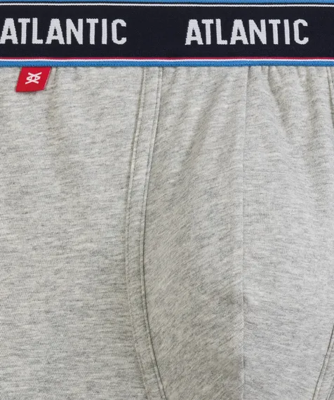 Трусы мужские боксеры (3шт), Atlantic 3MH-214, хлопок, темно-синий + коралловый + серый меланж