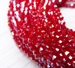ББ008ДС3 Хрустальные бусины "биконус", цвет: ярко-красный AB прозр., размер 3 мм, кол-во: 95-100 шт.