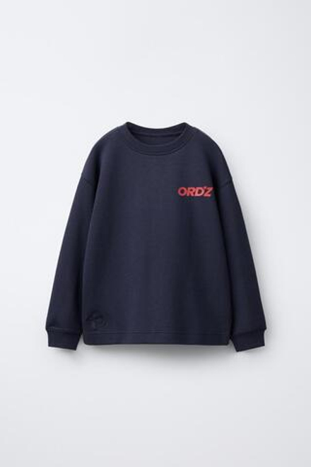 ZARA ЛОНГСЛИВ С РЕЛЬЕФНОЙ НАДПИСЬЮ, МОРСКОЙ СИНИЙ