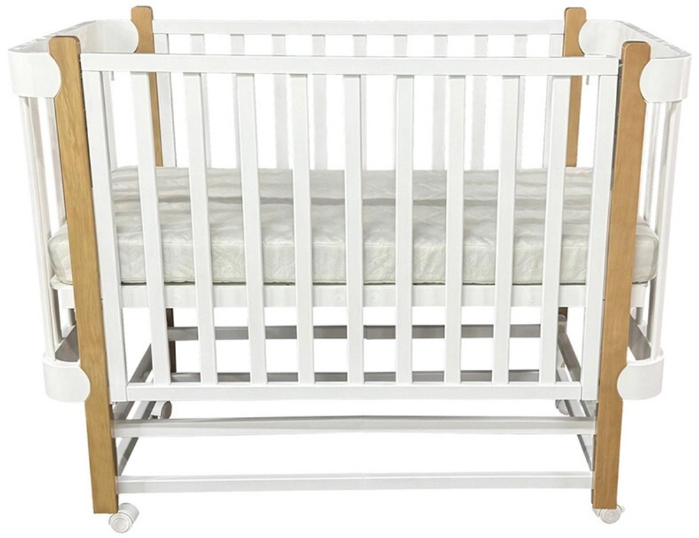 Детская кроватка Антел Solnyshko 2 продольный маятник 538342 белый/бук