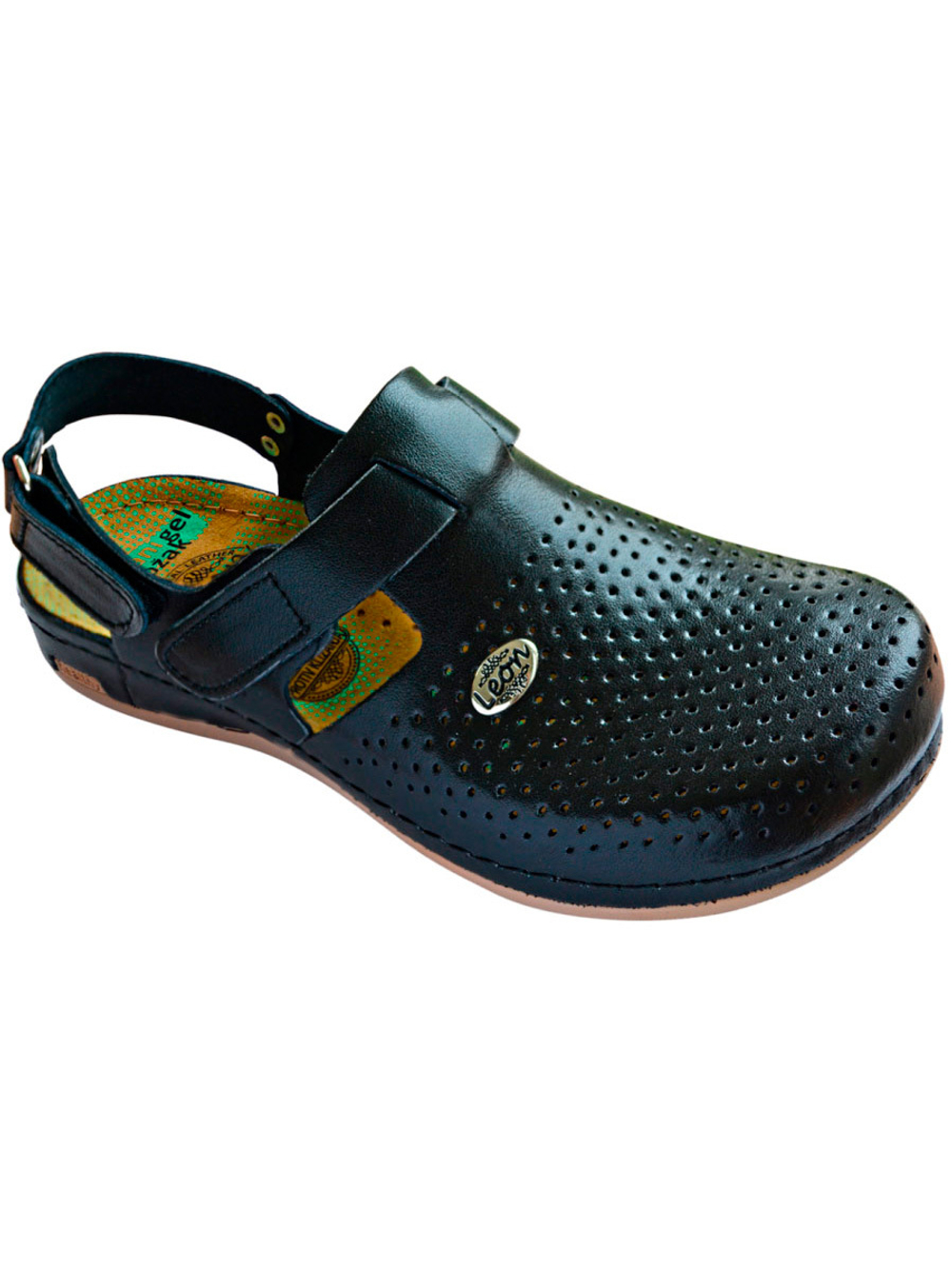 Тапочки-сабо Леон 951 женские на липучках, черные, 37