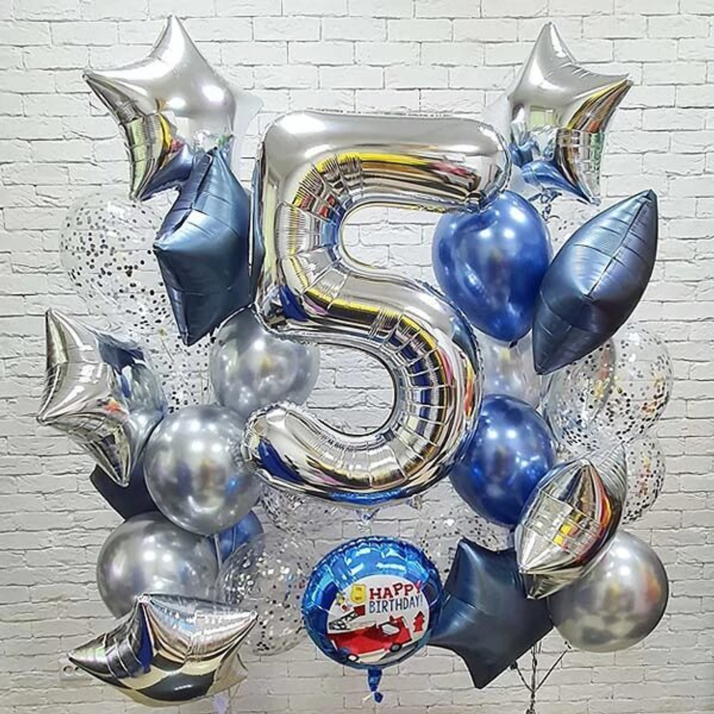 Композиция из шаров с цифрой 5